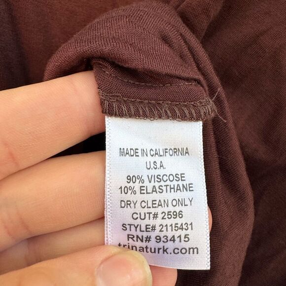 Trina Turk Women's Brown Cowl Neck Mini Dress Size 6 - Picture 4 of 4